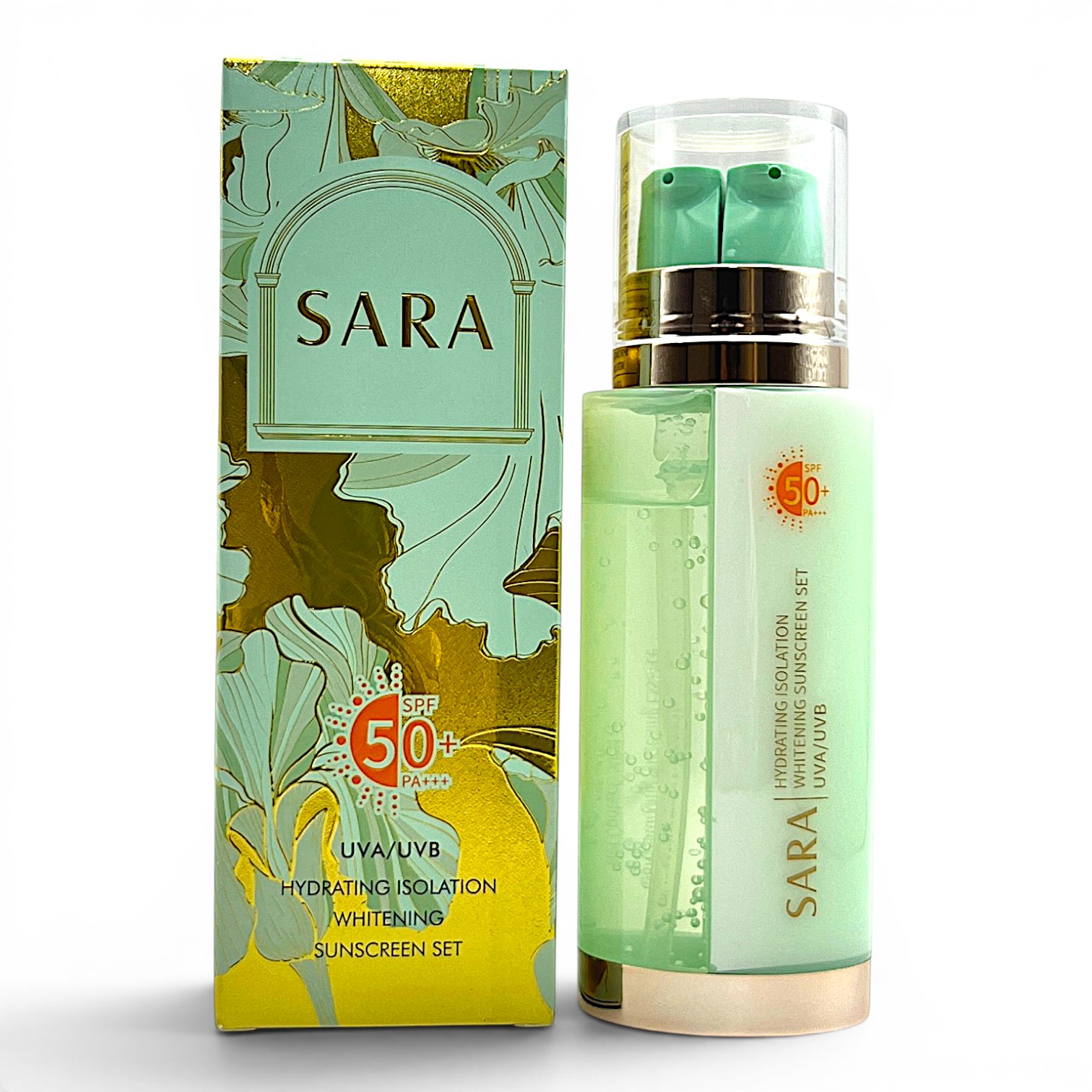 Нарны тос — чийгшүүлэх, цайруулах SPF 50+ багц (2-in-1) - Image 2